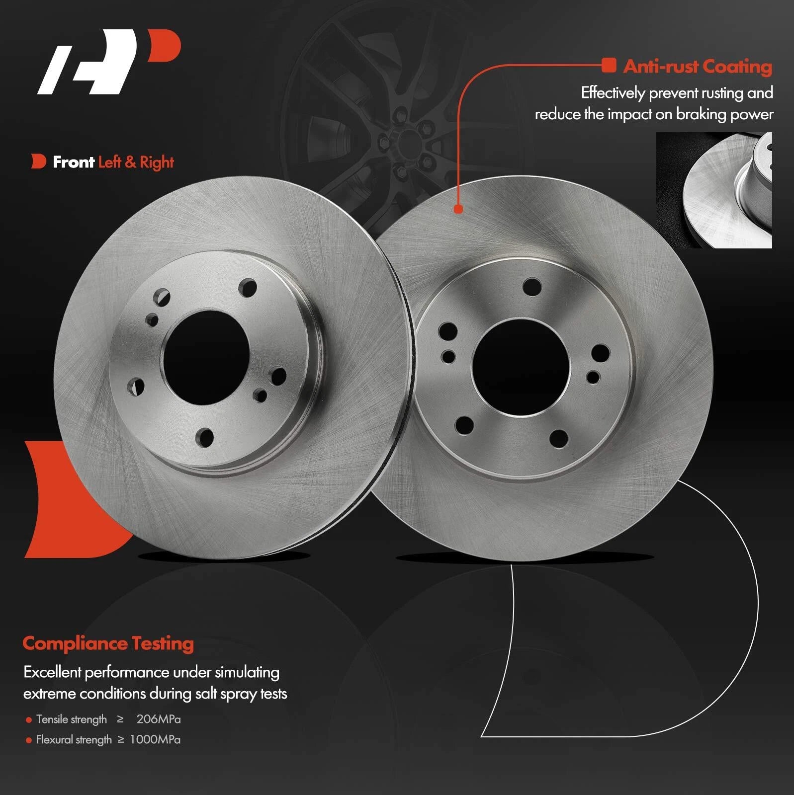 Front Disc Brake Rotors & Ceramic Pads for Nissan Maxima (2000-2001)