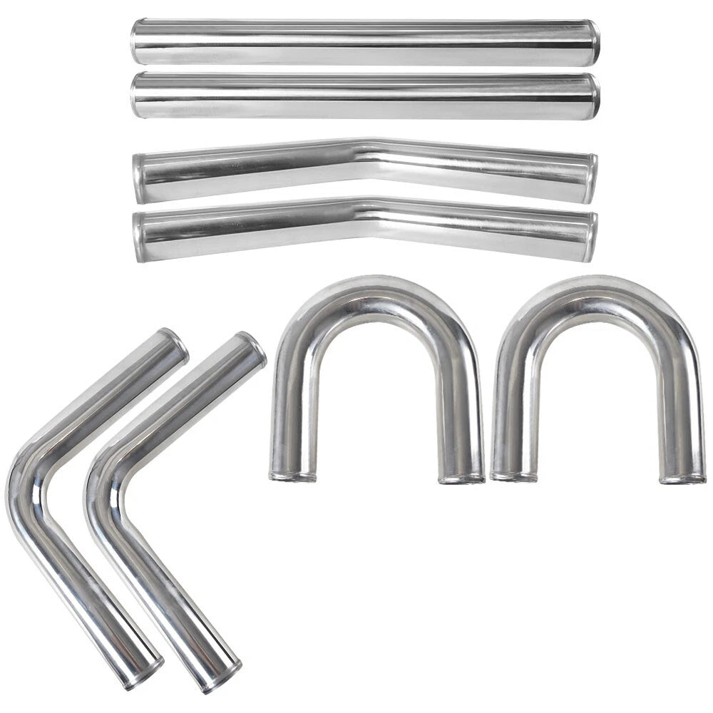 8Pcs 2.5" Universal Aluminum Turbo Intercooler Elbow Pipe Kit