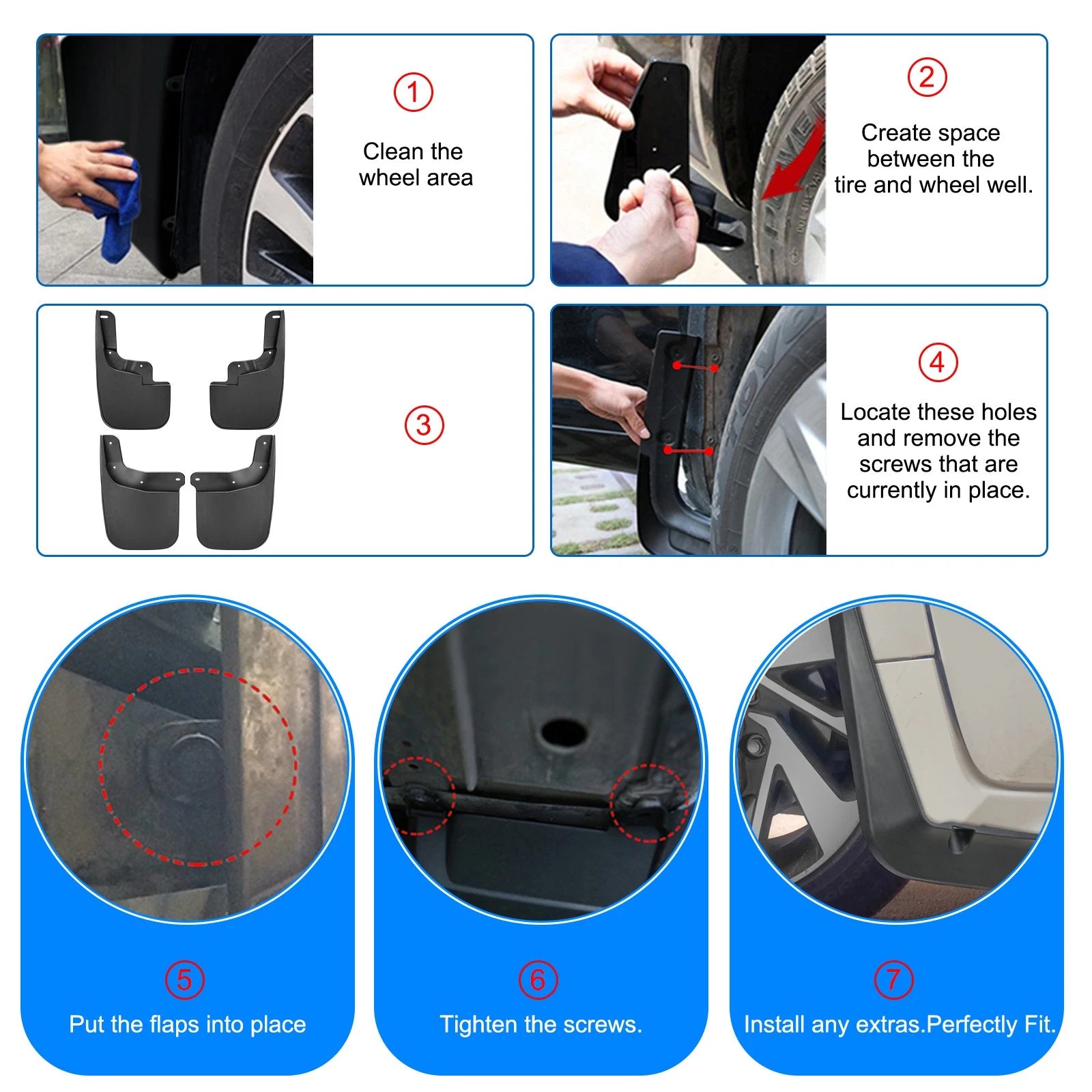 4PCS Wide Rally Mud Flaps for GMC Canyon Chevy (2015–2022)