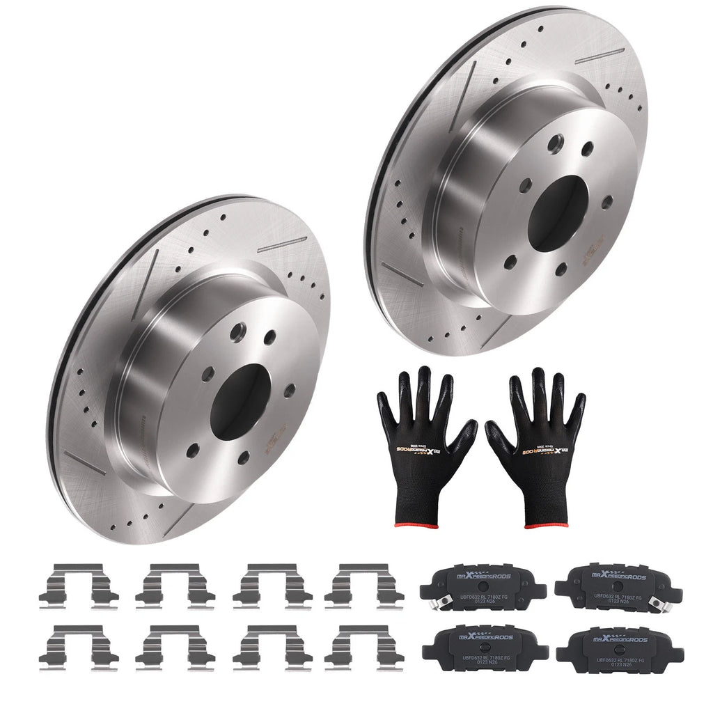 Set of 4 Rear Brake Rotors & Ceramic Pads for Infiniti G37/M35 (2006–2013)