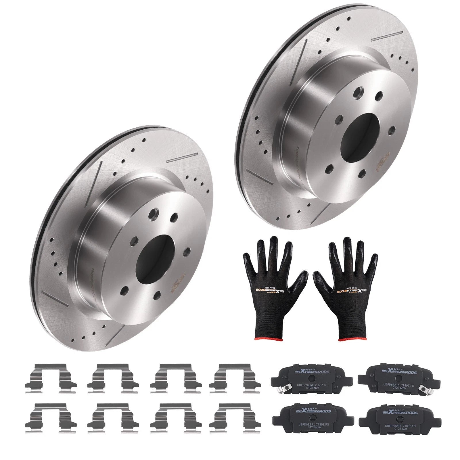 Set of 4 Rear Brake Rotors & Ceramic Pads for Infiniti G37/M35 (2006–2013)