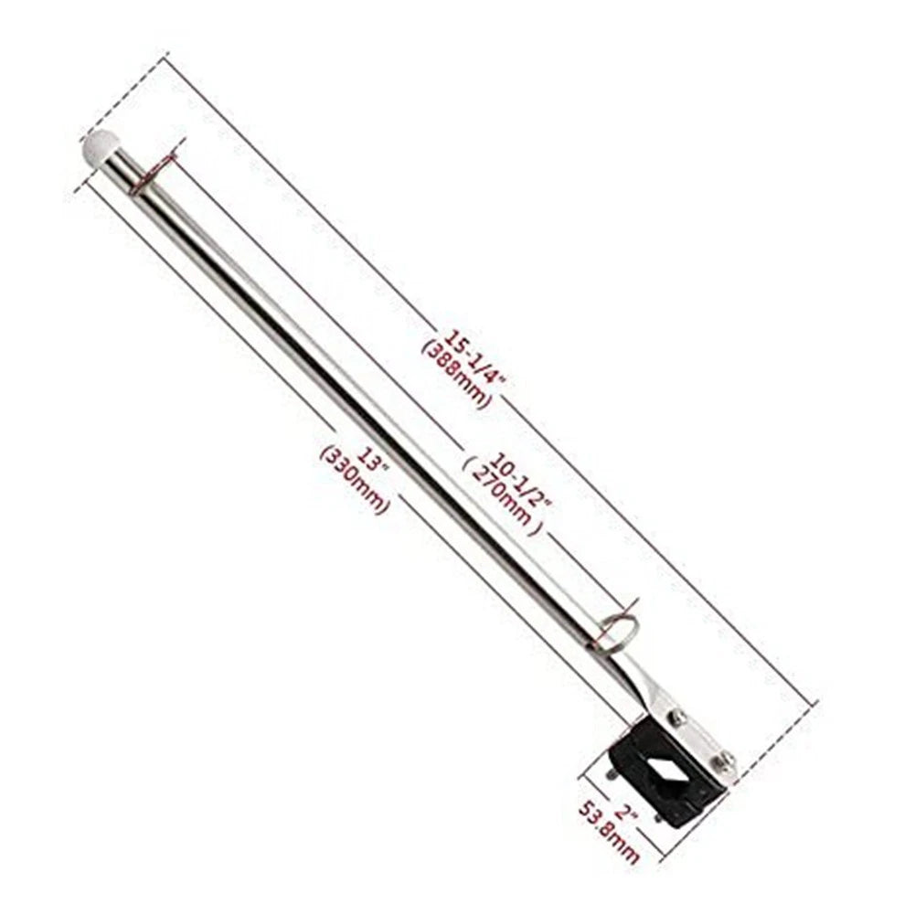 Stainless Steel Boat Flag Holder for 7/8 to 1 Inch Rails