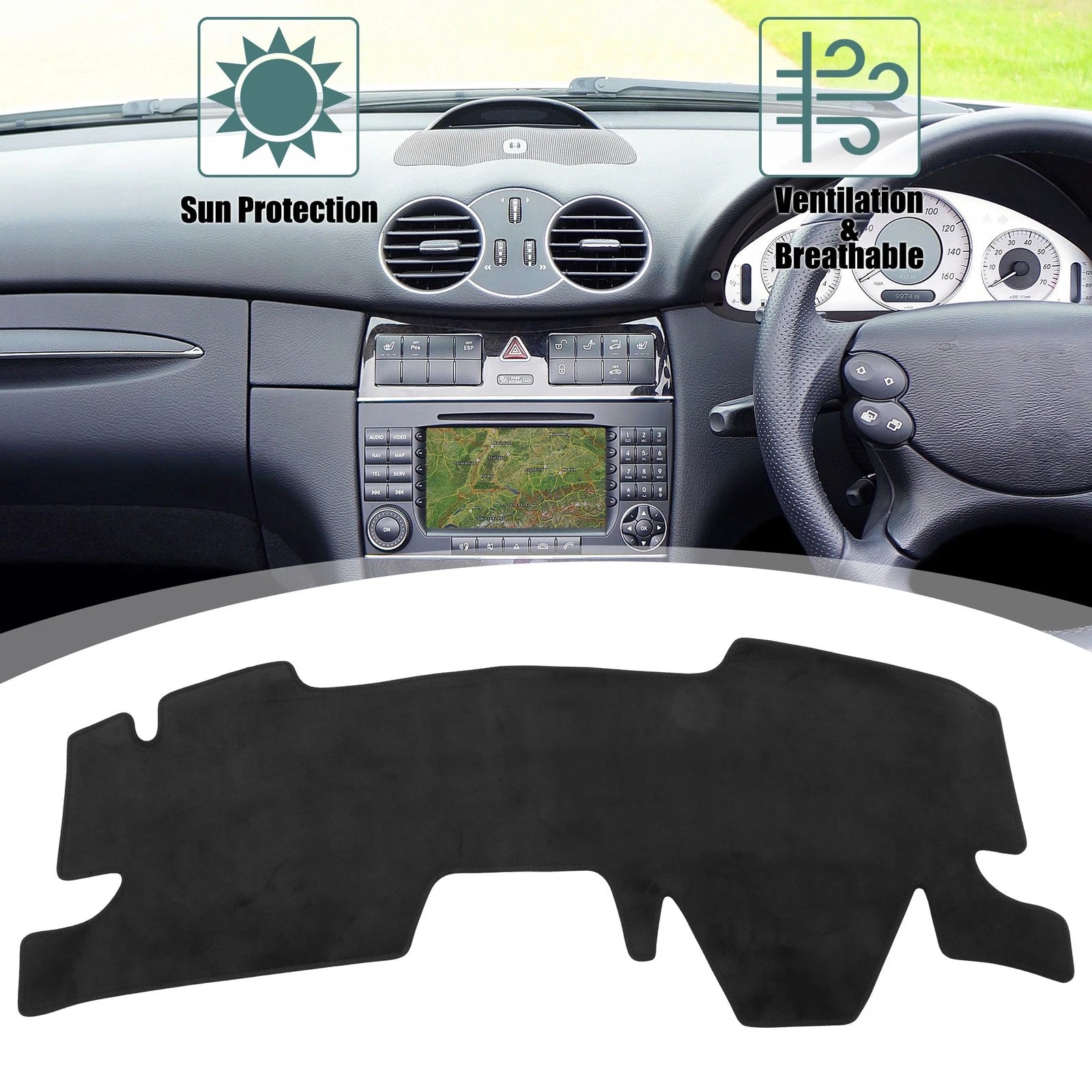 Dashboard Cover for Toyota Yaris Cross (2021–2023) Black Flannel Non-Slip