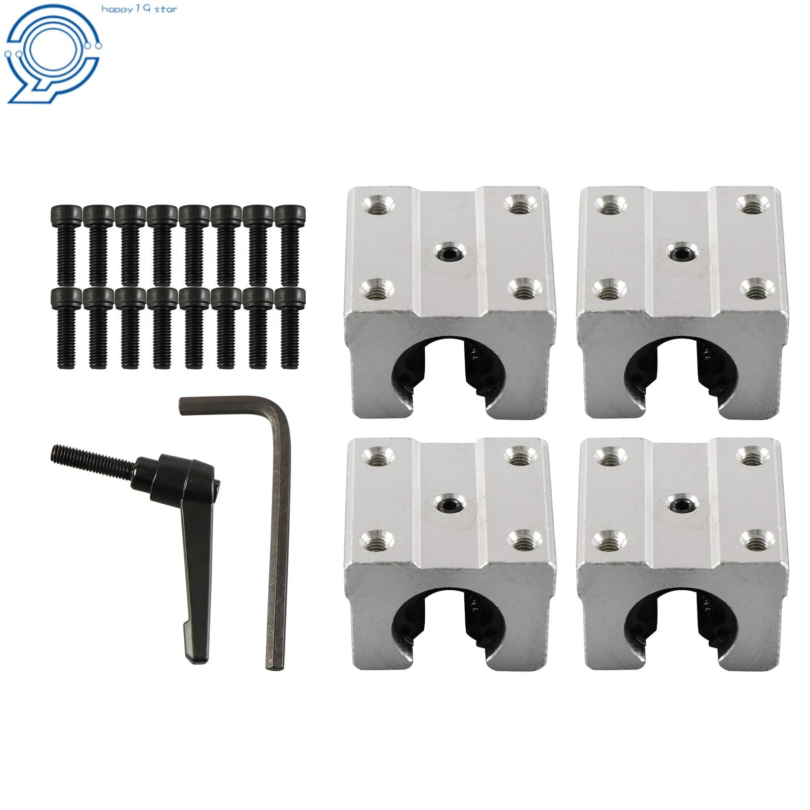 Set of 2 Linear Rails with 4 SBR12UU Blocks for CNC Machines (1500mm)