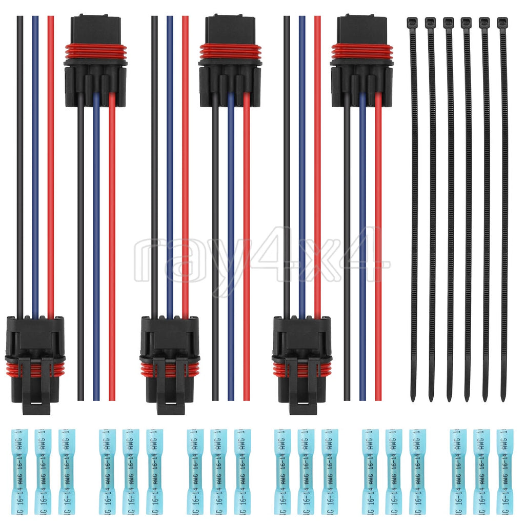 6PCS Pulse Power Plug Pigtail Connectors for Polaris General 1000 Ranger 1000 XP