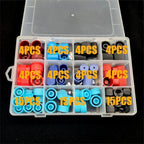 77PCS A/C Valve Core Dust Caps for Universal Car Auto R134a R12
