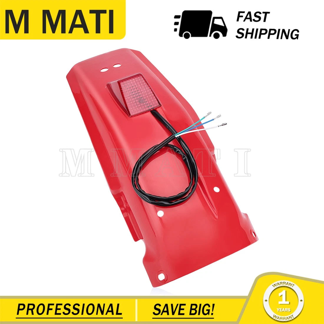 Rear Fender with Taillight for Honda XR250R XR600R (1985–1995)