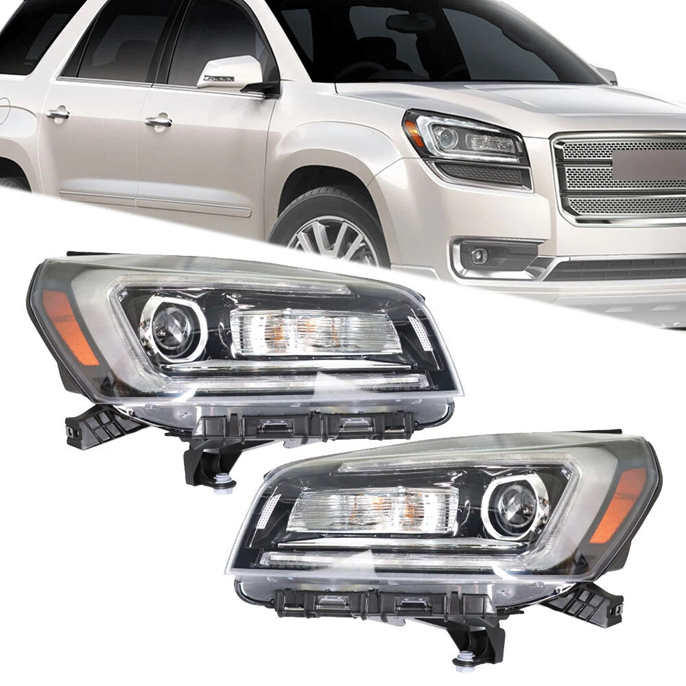 Set of 2 Projector Headlights for GMC Acadia (2013â2016) Halogen w/LED