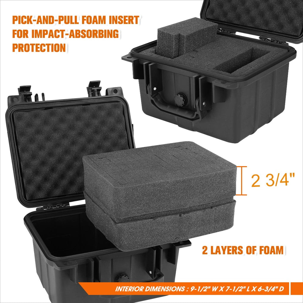 Heavy Duty Waterproof Dustproof Storage Case 9.5" X 7.5" X 6.75"