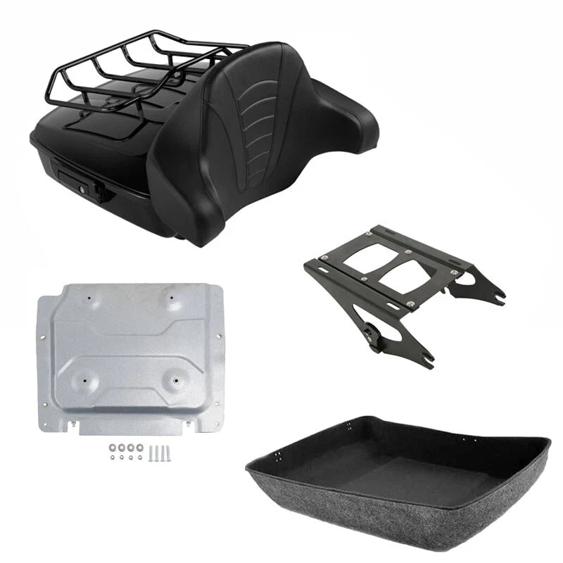 Chopped Trunk Backrest Mount Rack Plate for Harley Road Street Glide (2014–2026)