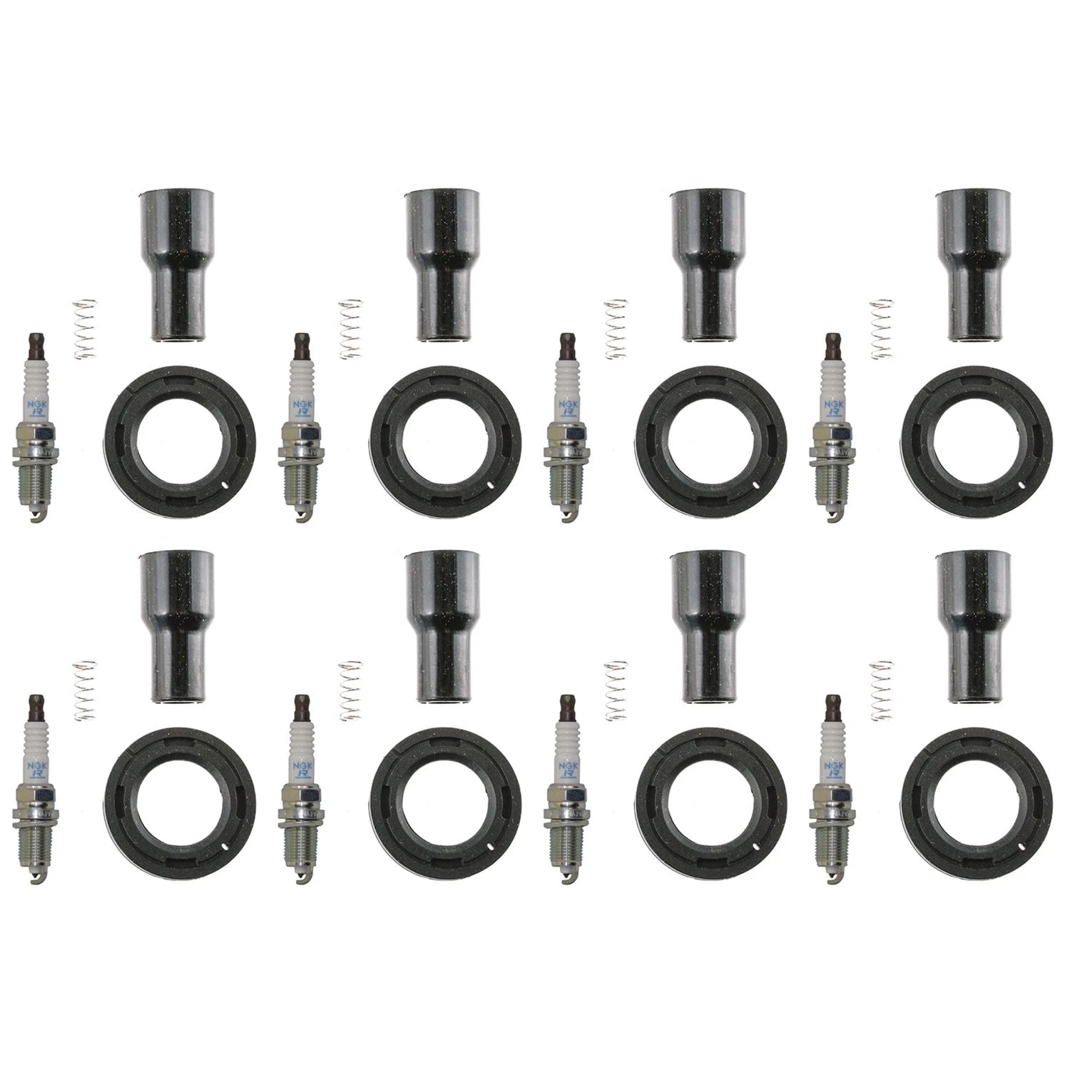 NGK 8 Laser Platinum Spark Plugs & Denso Coil Boots Kit for Land Cruiser Tundra (2000–2023)
