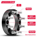 2" 8x6.5 Wheel Spacers for 2002–2007 Chevy Silverado Avalanche 2500 (4PCS)
