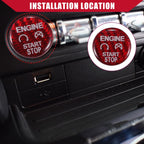 Carbon Fiber Engine Start Stop Button Cover Trim for Ford 