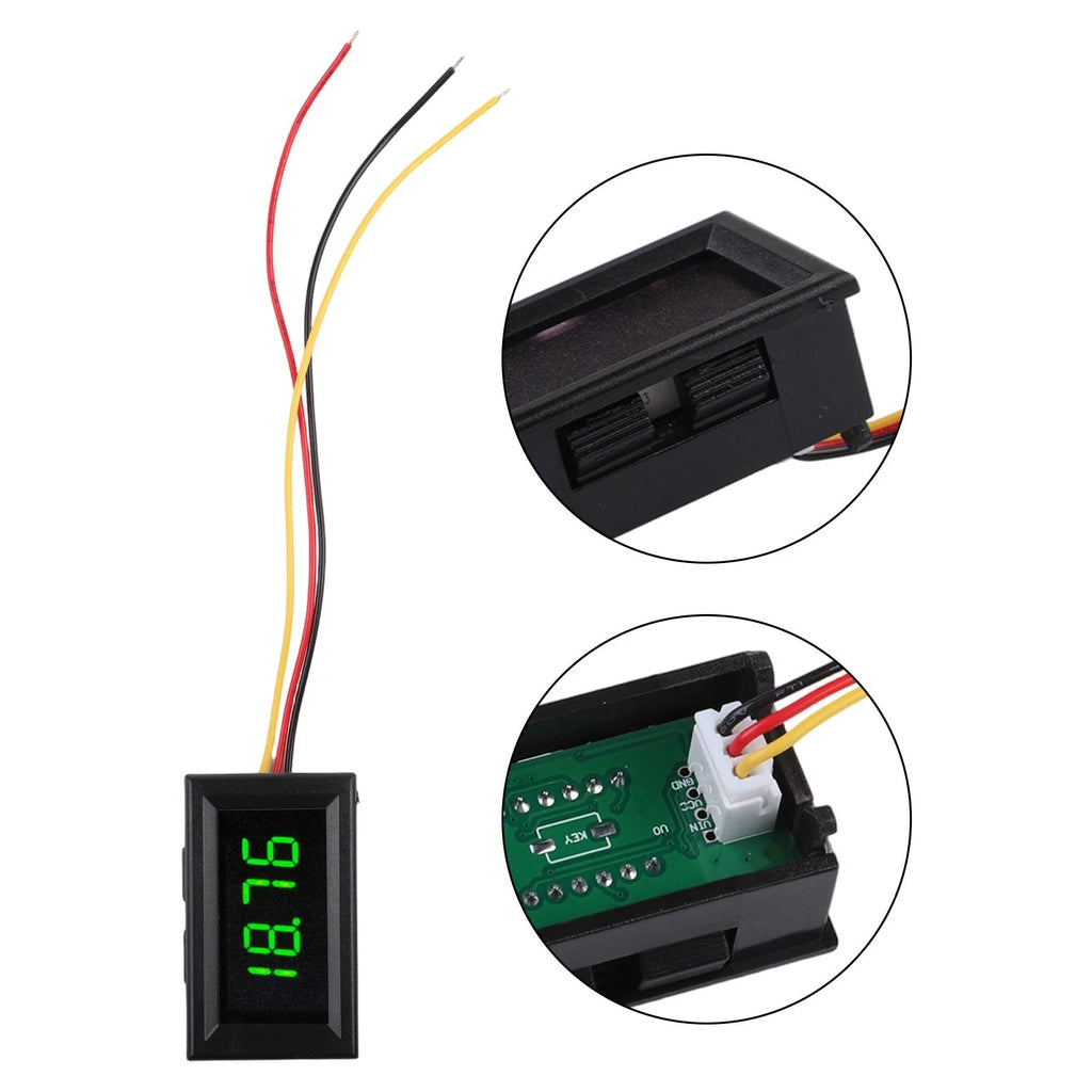 3-Wire Digital Voltmeter DC 036 Inch 4 Digit LED Voltage Tester (Universal)