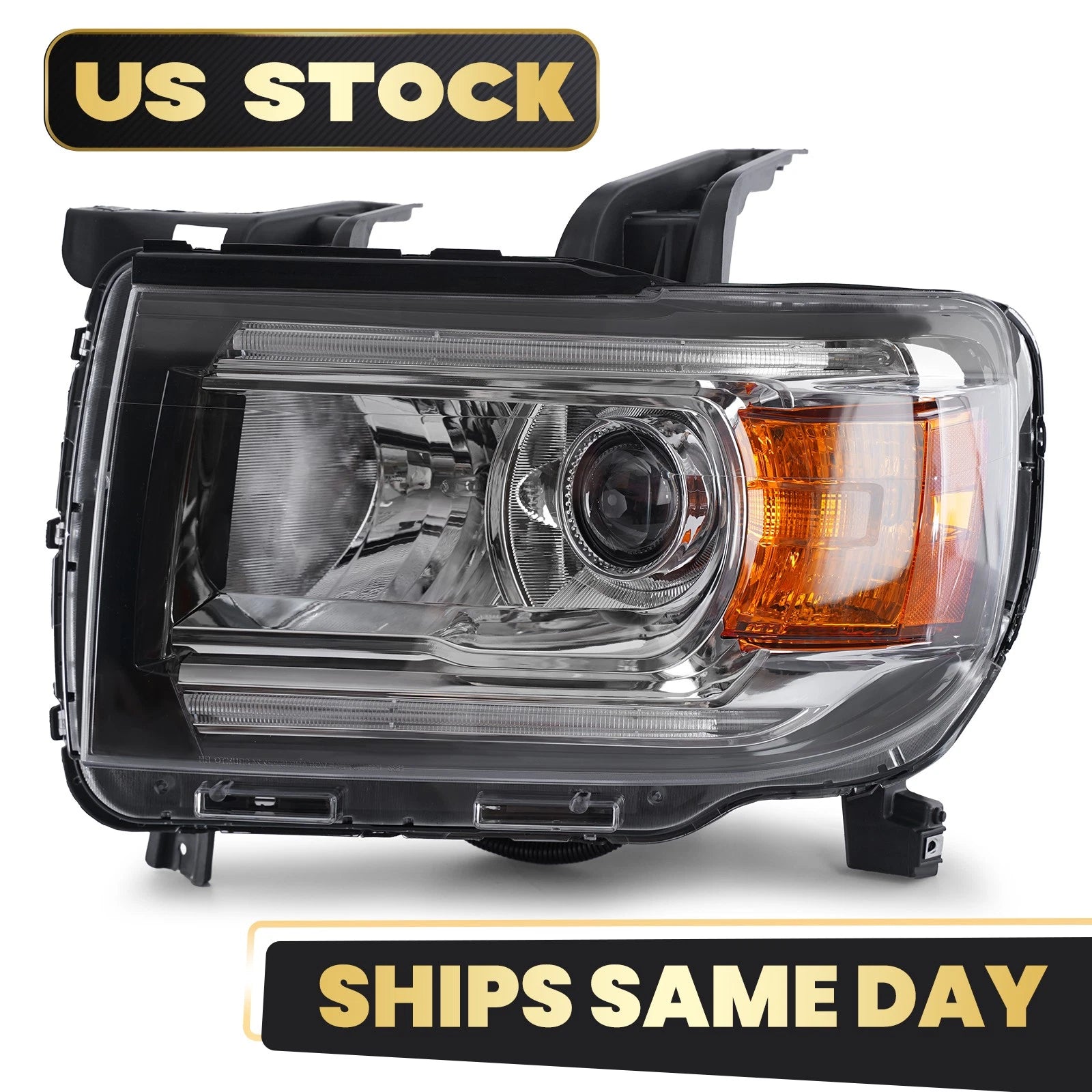 Halogen Headlight with Bulb & LED DRL Projector for GMC Canyon (2015–2022)