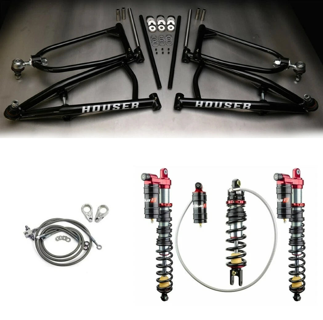 Houser Pro +2.25 Long Arm Elka Legacy 3 Front Rear Shocks for Yamaha Raptor 700 (2006–2023)