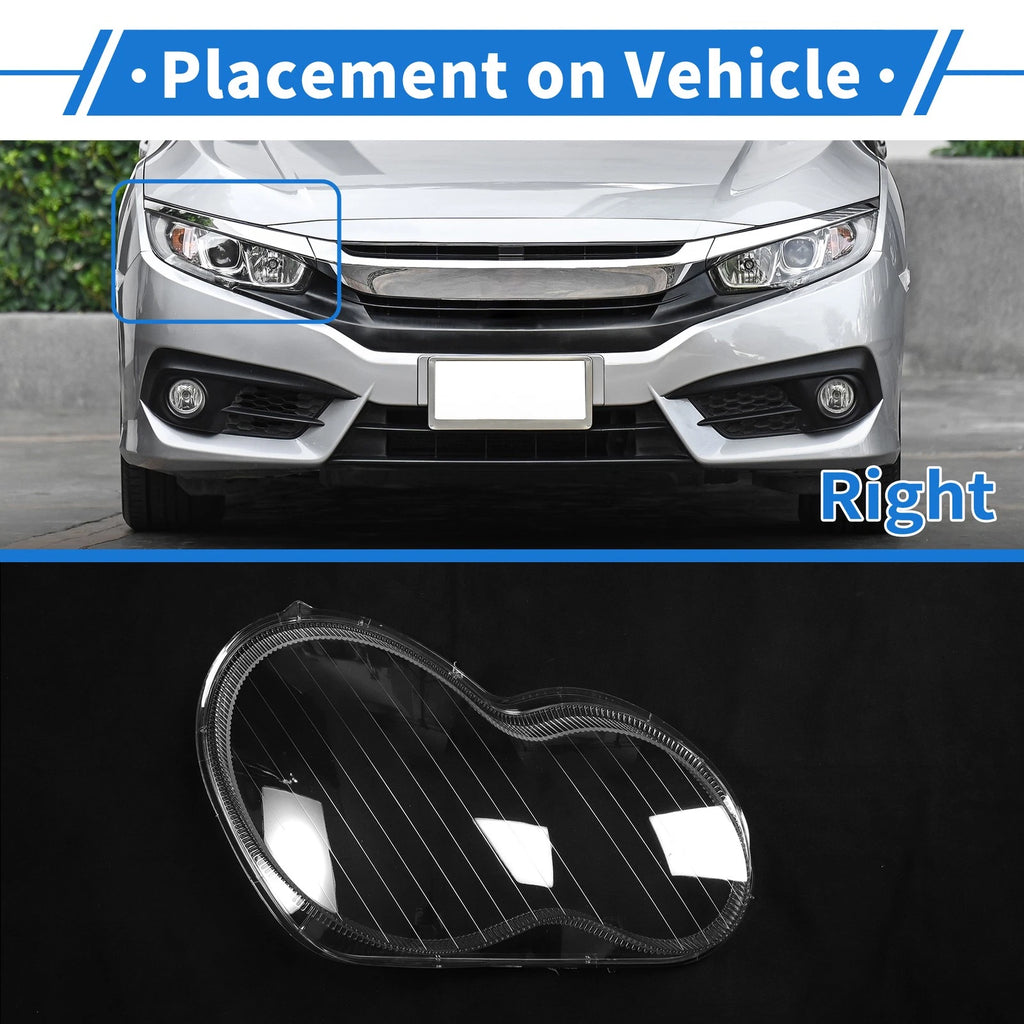 1 Pcs Headlight Lens Cover for Mercedes-Benz C-Class (2001–2017)
