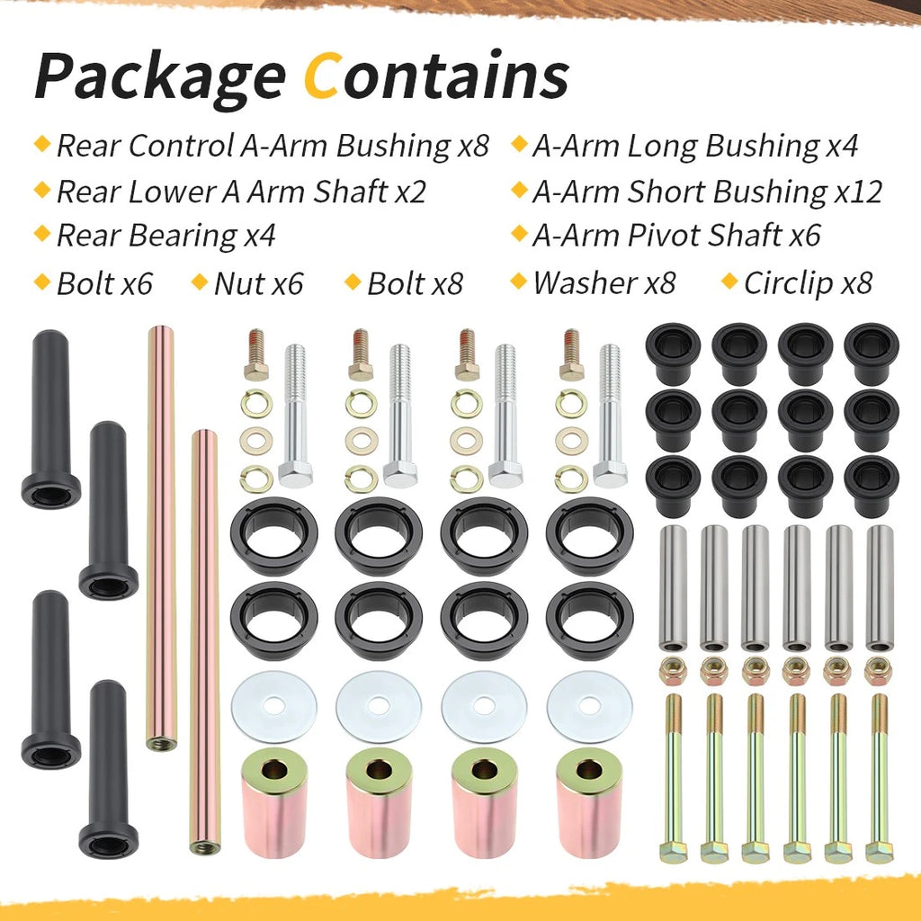 Rear Lower Upper A-Arm Bushing Kit for Polaris Sportsman MV7 400-800