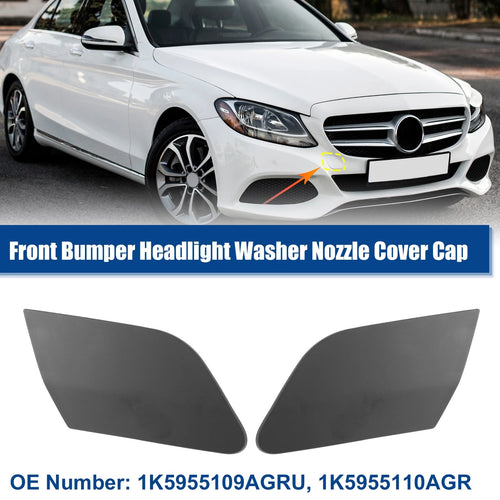 1 Pair Front Bumper Headlight Washer Nozzle Cover Cap for VW Jetta (2006–2010)