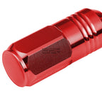 20 PCS Closed End M12x1.25 50mm Tall Red Aluminum Lug Nuts + Adapter