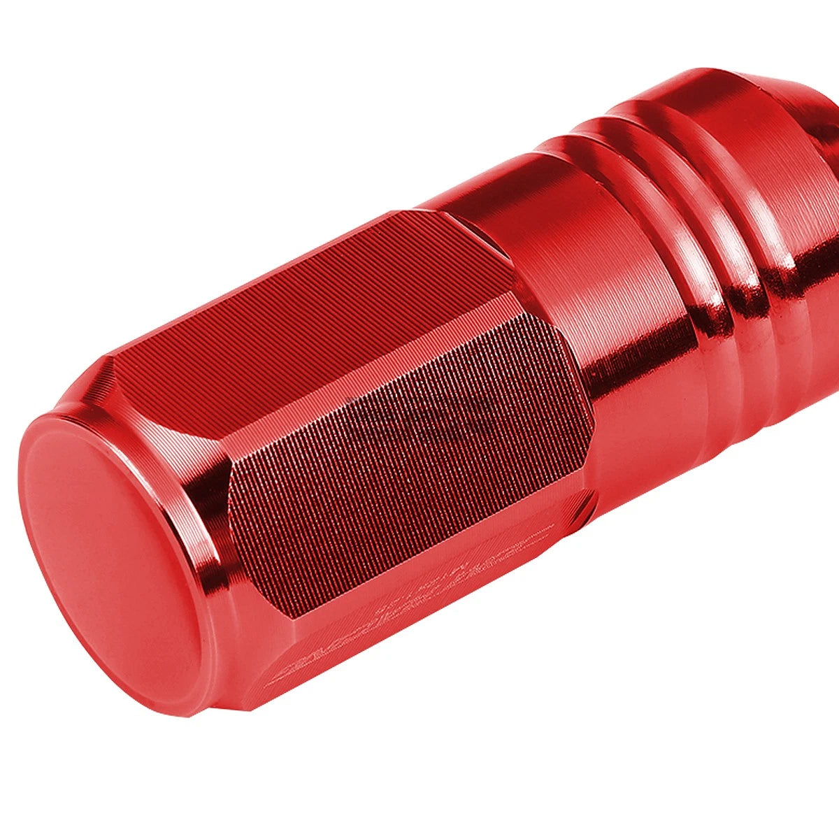 20 PCS Closed End M12x1.25 50mm Tall Red Aluminum Lug Nuts + Adapter