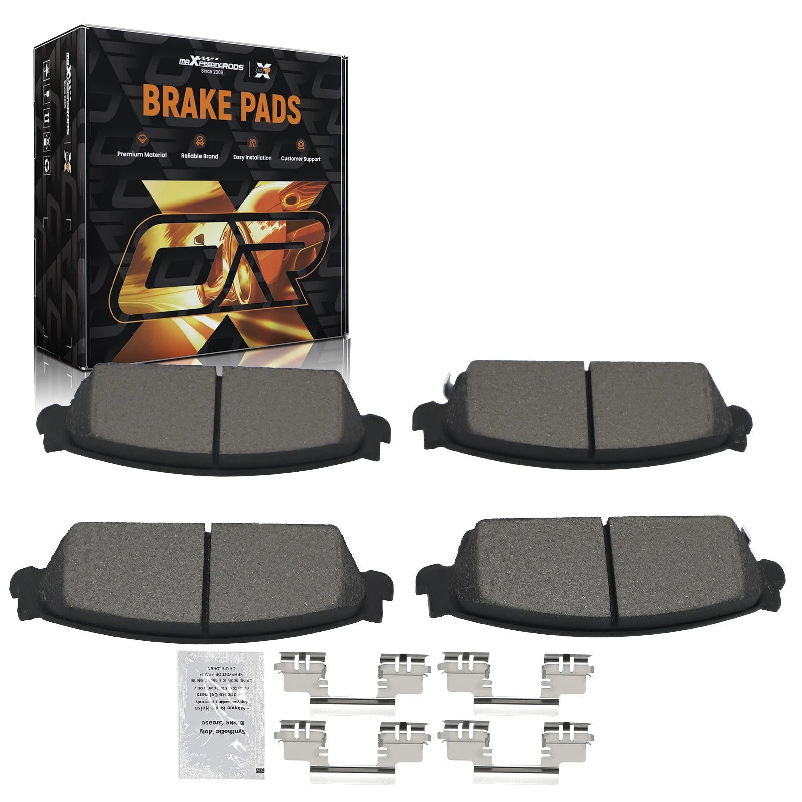 Set of 4 Rear Ceramic Brake Pads for GMC Yukon Cadillac Escalade ESV (2007–2014)