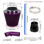 Cold Air Intake Filter Induction Kit for Universal Vehicles (76mm)