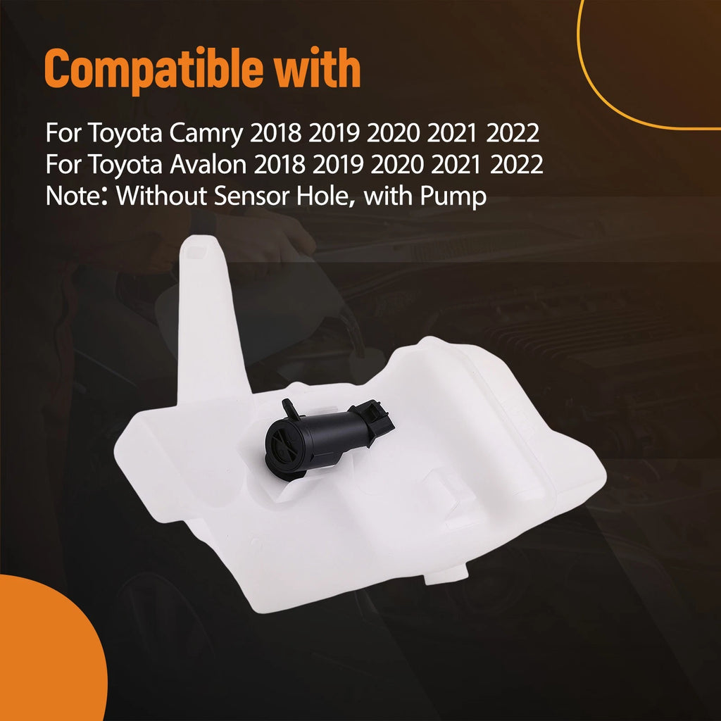 1pc Windshield Washer Reservoir Tank w/Motor for Toyota Camry (2018–2024)