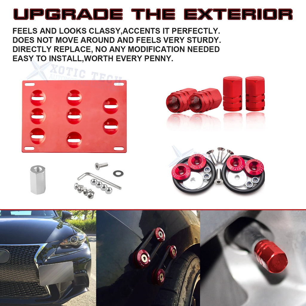 Red Tow Hook, License Plate, Air Valve, Release Fastener for Lexus (2011-2020)