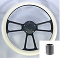 14 Inch Billet Steering Wheel White Half Wrap for Generic Vehicles (Universal)