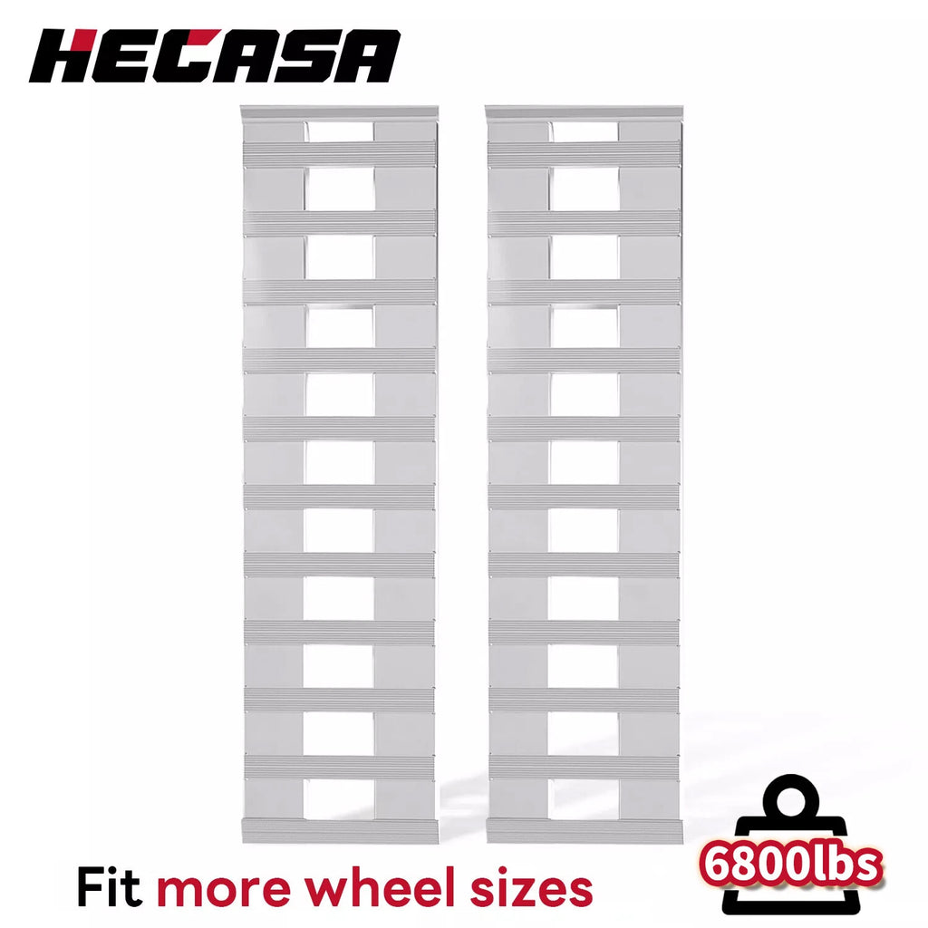 Set of 2 Aluminum Hook End Ramps 60" x 15" 6800LBS for Car Trailer Truck