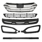 Set of 2 Upper Lower Grille Fog Light Bezels for Hyundai Santa Fe Sport (2013–2016)