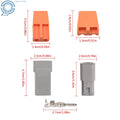 Set of 10 DTP 2 Pin Connector Kit with 20 Pairs 16-12 AWG Contacts 25A