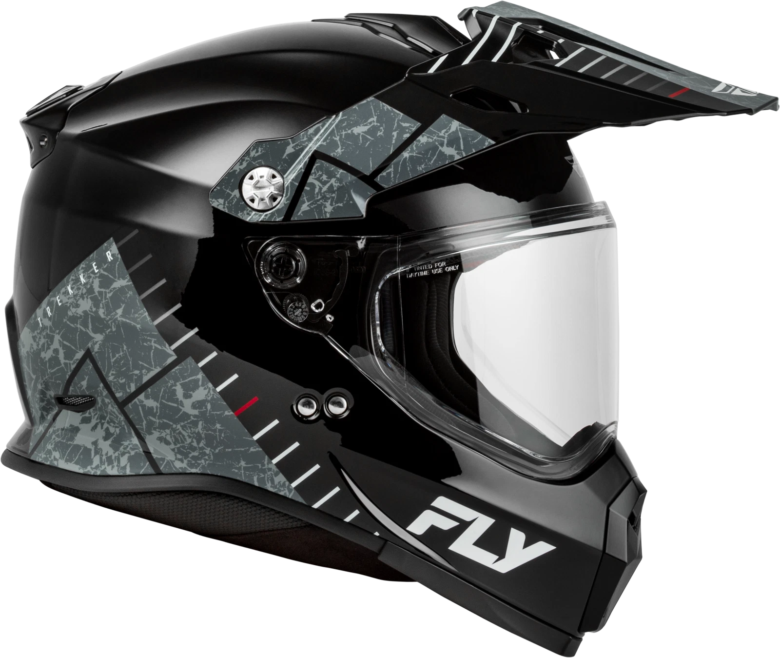 Fly Racing Trekker Helmet for Motorcycle (2021–2024) Medium Black/Grey