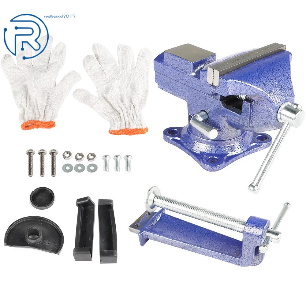 2X Multi-Functional Portable 360° Swivel Base Bench Vise for Workbench