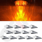 Set of 13 Torpedo Clear/Amber Cab Marker Running Lights for Kenworth/Mack