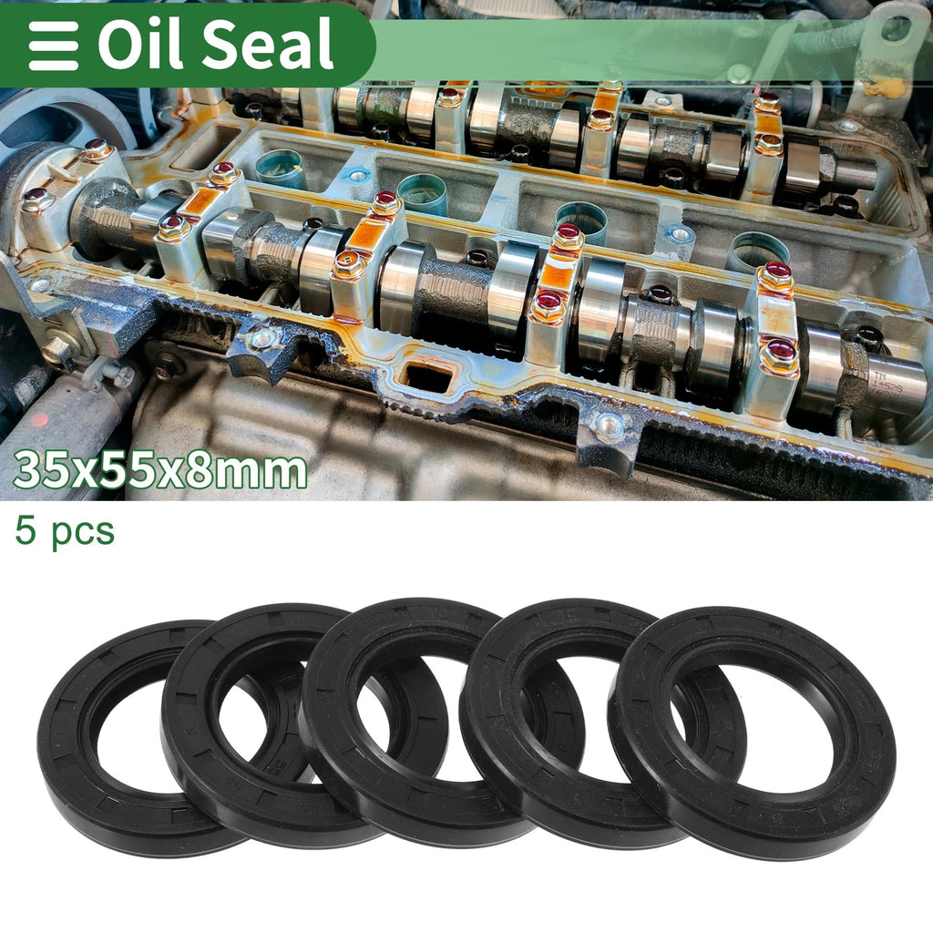Set of 5 Oil Seal Rotary Shaft Seal NBR Rubber 35x55x8mm