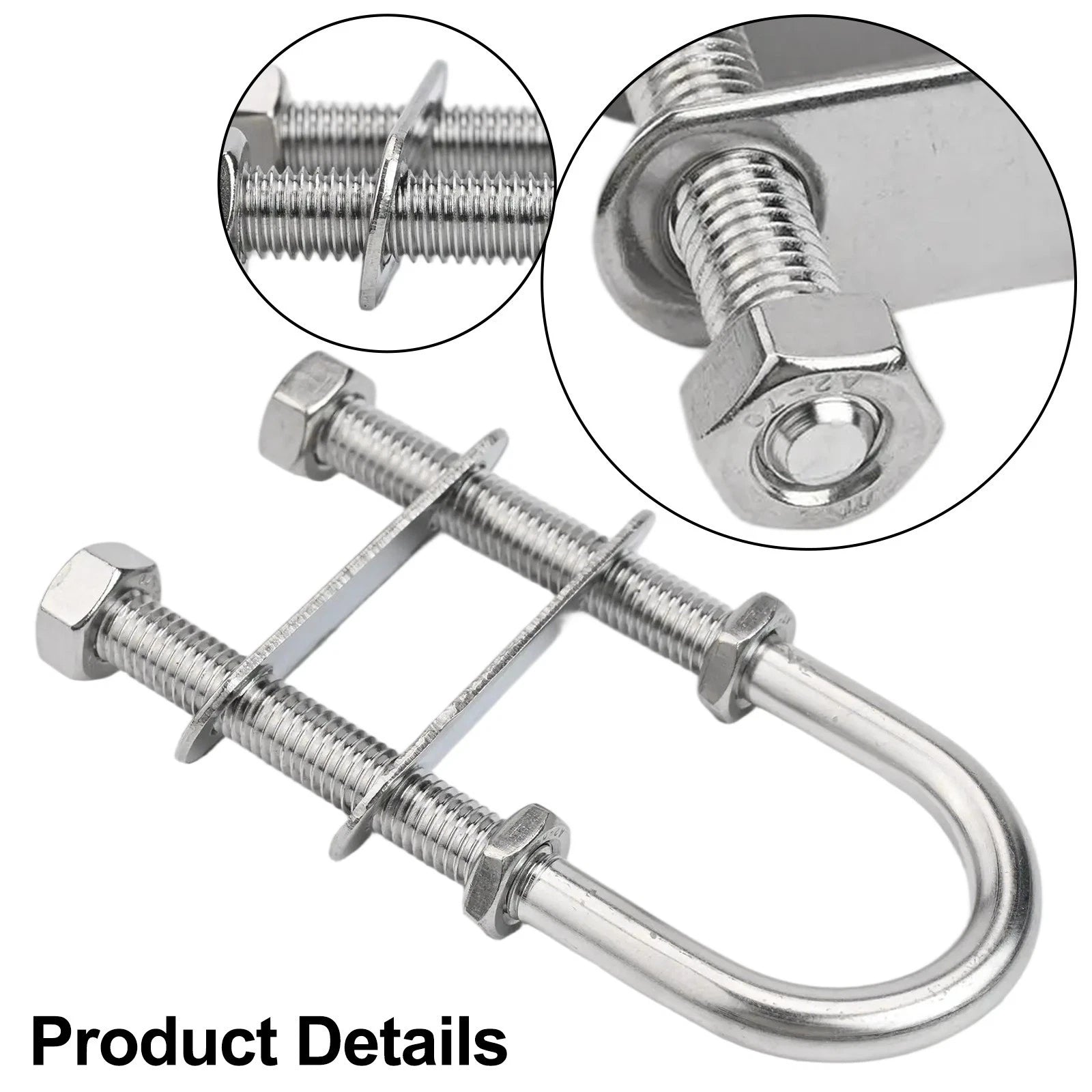 Stern Bow Eye U Bolt with Adjustable Nuts M8 for Marine Boat