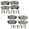 Set of 4 Akebono ProACT Ceramic Disc Brake Pads for Hyundai Accent (2012–2017)