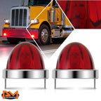 Set of 2 Red/Chrome LED Turn Signal Lamps for Universal Trucks Trailers