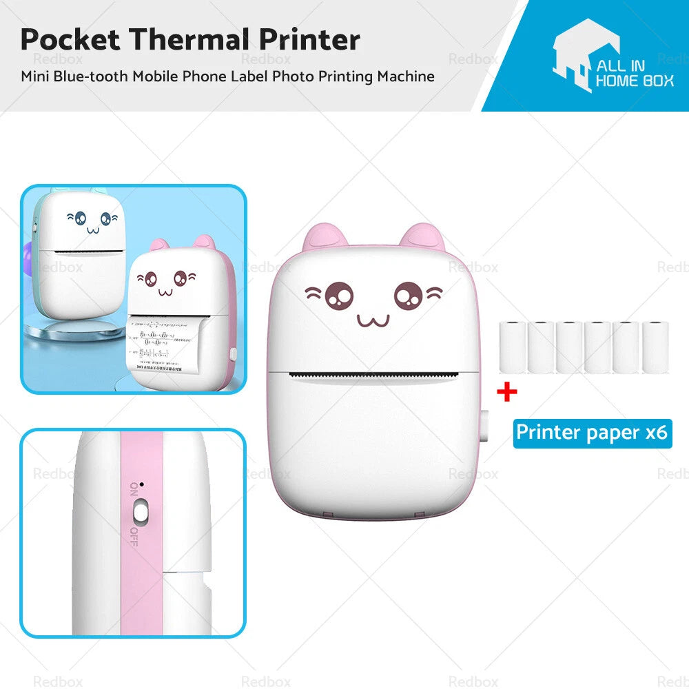 Mini Pocket Thermal Printer for Phone Label Photo (2019)