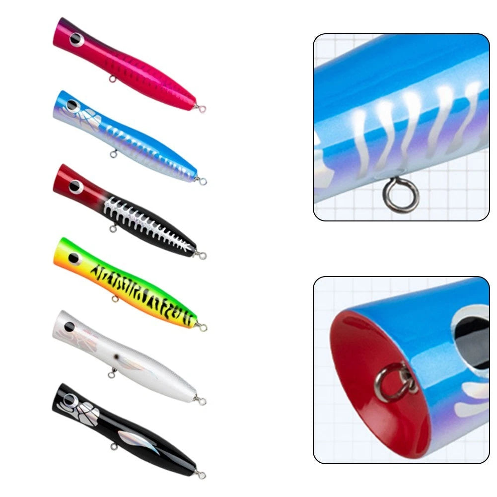 219mm Wooden Sea Fishing Popper for Big Game Trolling