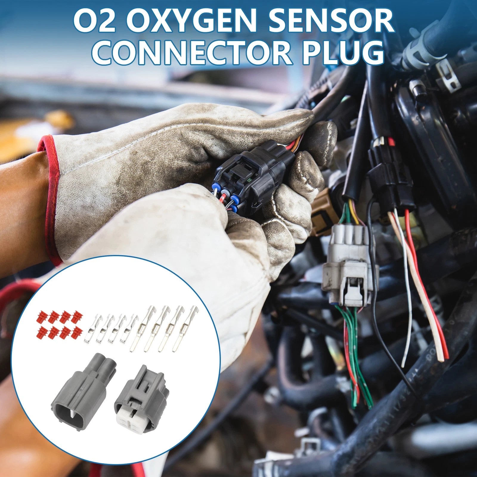 Set of 4 O2 Oxygen Sensor Connector Plugs for Toyota Lexus (No. 9098011028)