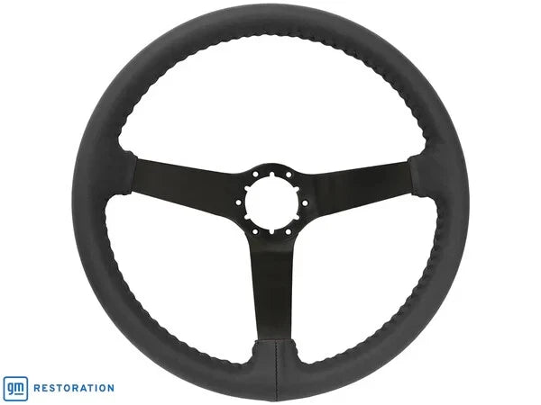 Leather Steering Wheel 14 Inch Solid 3 Spoke Replacement for GM (2005–2015)