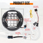 7" LED Headlight Hi/Lo Beam Amber DRL for Harley Street Glide (2014–2014)