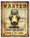 Ducks Unlimited Wanted Tin Metal Sign #2957 for Automotive Decor