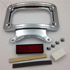 Chrome Laydown Curved License Plate Bracket for Harley Street Glide/Road Glide (2014–2023)