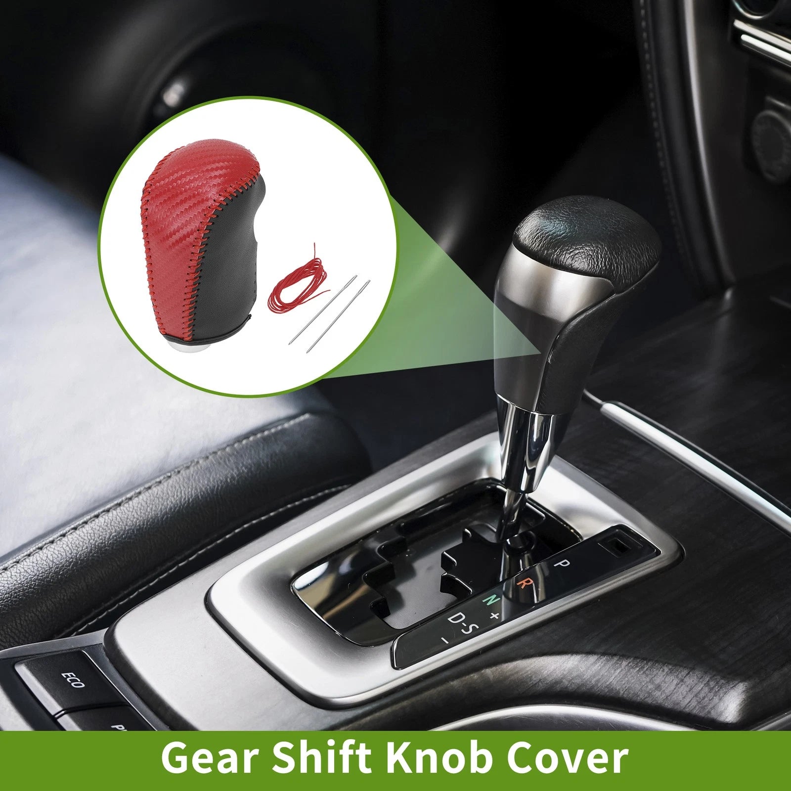 Gear Shift Knob Cover for Nissan Altima (2013–2018) Red Carbon Fiber