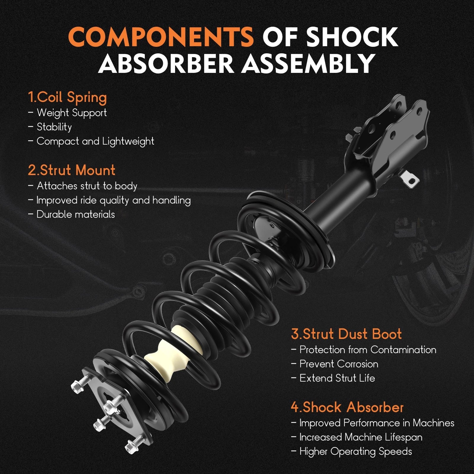 Set of 4 Quick Complete Struts & Rear Shocks for Mazda CX-7 (2007-2012)