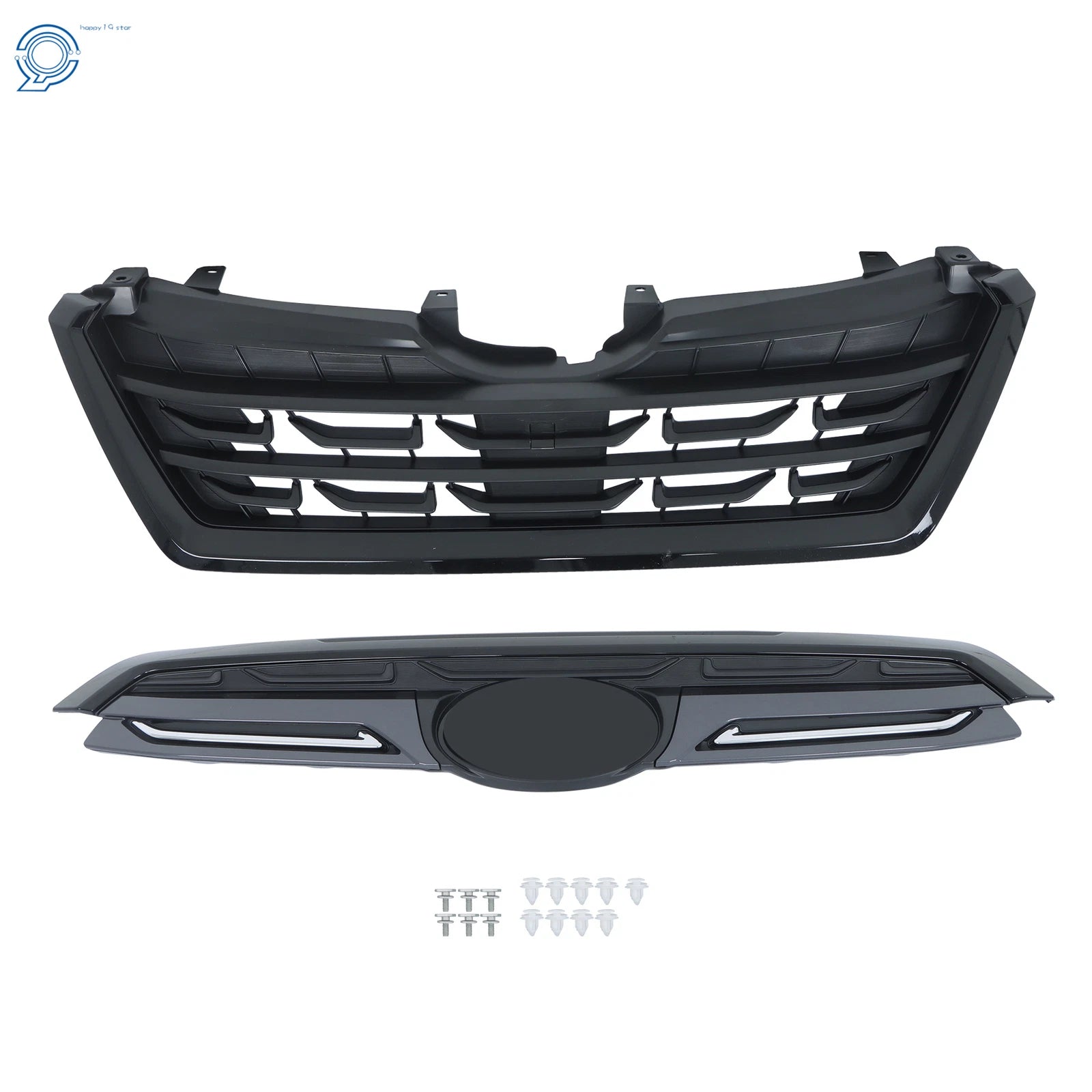 Front Bumper Upper Grille for Subaru Forester (2022-2024) Black Plastic